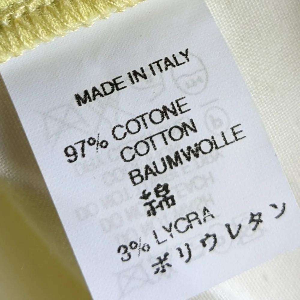 𝅺AVERARDO Bessi High Rise Yellow Pants 8 Luxury Preppy Tennis Prep Straight Leg - Picture 9 of 14